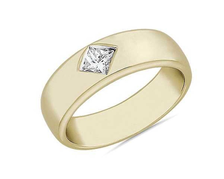 Rings | Blue Nile Zac Zac Posen Compass Set Single Princess Cut Diamond Ring In 14K Yellow Gold (5.5 Mm, 1/4 Ct. Tw.)