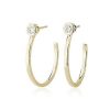 Earrings | Blue Nile Single Diamond Open Hoop Earrings In 14K Yellow Gold (1/2 Ct. Tw.)