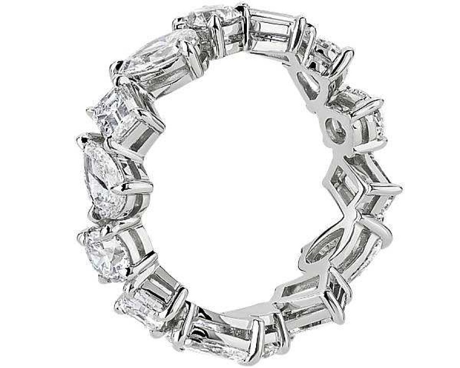 Women'S Rings | Blue Nile Mixed Shape Diamond Eternity Ring In Platinum (3 1/2 Ct. Tw.)