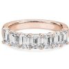 Women'S Rings | Blue Nile Seven Stone Emerald Diamond Ring In 14K Rose Gold (2 Ct. Tw.)