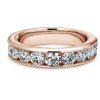 Women'S Rings | Blue Nile Channel Set Round Diamond Ring In 18K Rose Gold (2 Ct. Tw.)