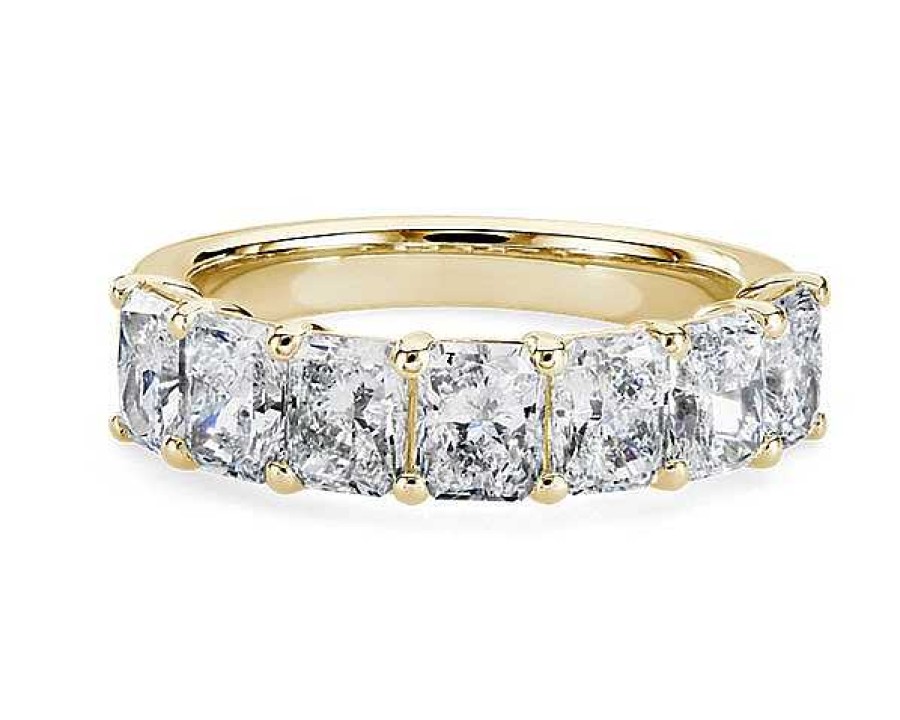 Women'S Rings | Blue Nile Seven Stone Radiant Diamond Ring In 14K Yellow Gold (3 Ct. Tw.)