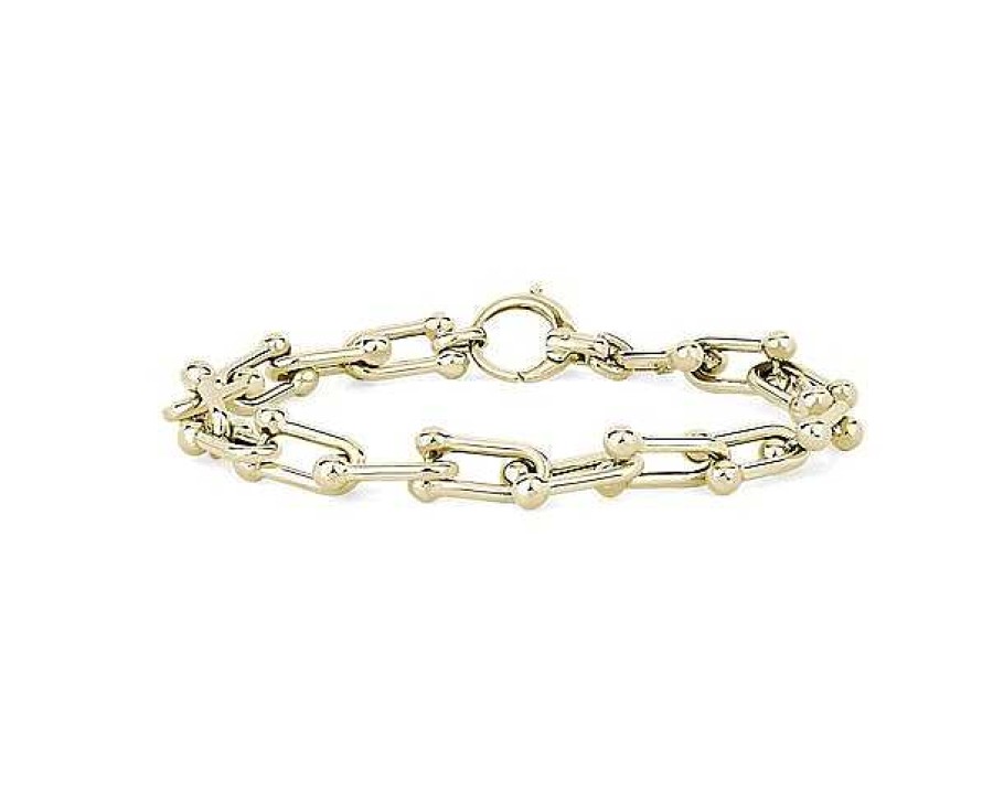 Bracelets | Blue Nile 8" Shiny Fancy Links Bracelet In 14K Yellow Gold