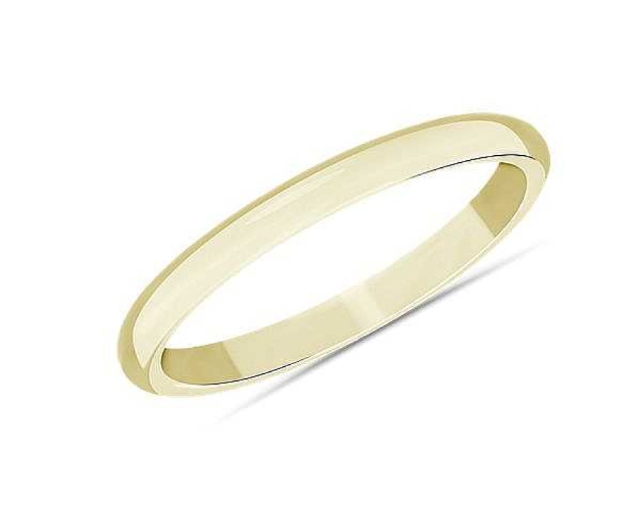 Women'S Rings | Blue Nile Mid-Weight Comfort Fit Wedding Ring In 14K Yellow Gold (2Mm)