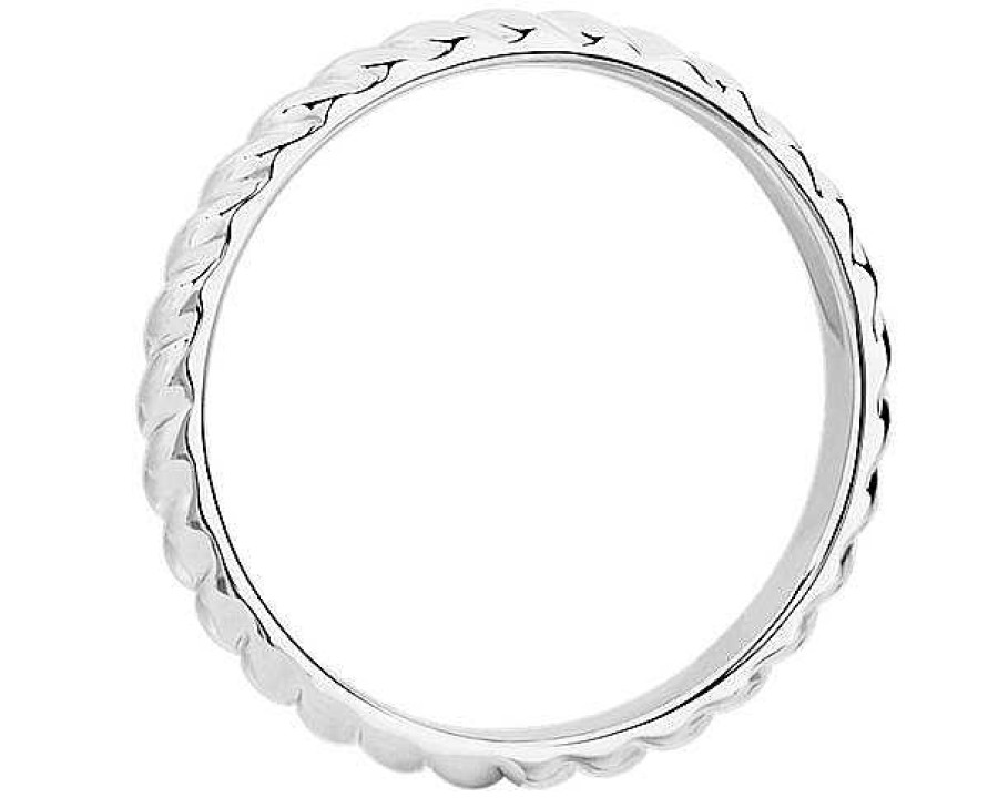 Women'S Rings | Blue Nile Spiral Stackable Wedding Band In 18K White Gold (2Mm)