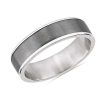 Men'S Rings | Blue Nile Two-Tone Tantalum Inlay Wedding Ring In 14K White Gold (6.5Mm)