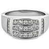 Rings | Blue Nile Men'S Triple Row Diamond Ring In 14K White Gold (3/4 Ct. Tw.)