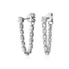 Earrings | Blue Nile Diamond Emerald And Asscher Loop Drop Earrings In 14K White Gold (2 3/4 Ct. Tw.)