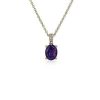 Necklaces | Blue Nile Oval Amethyst And Diamond Pendant In 14K Yellow Gold (8X6Mm)