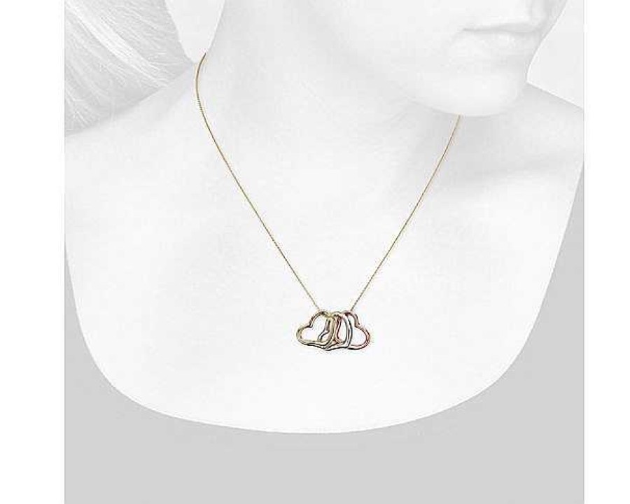 Necklaces | Blue Nile 18" Heart Pendant In 14K Tri-Color Gold (1 Mm)