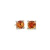 Earrings | Blue Nile Cushion Cut Citrine And Diamond Accent Earrings In 14K Yellow Gold (7Mm)