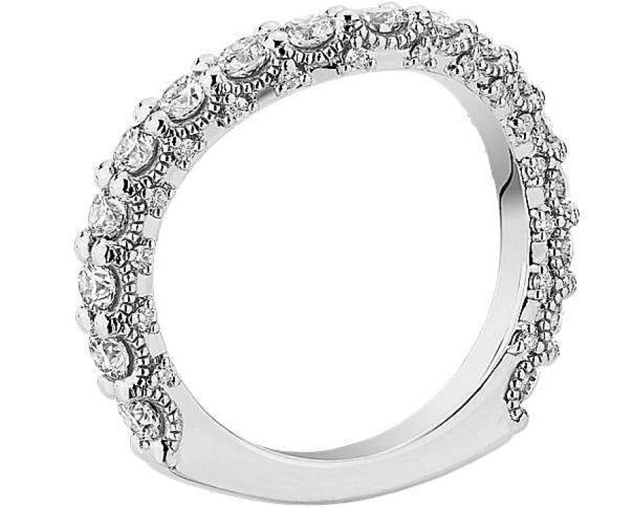 Women'S Rings | Blue Nile Bella Vaughan For Blue Nile Roma Curved Diamond Wedding Ring In Platinum (1 1/3 Ct. Tw.) - G/Vs2