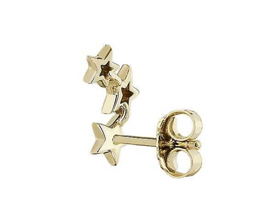 Earrings | Blue Nile Three Star Ear Climber Stud Earrings In 14K Yellow Gold