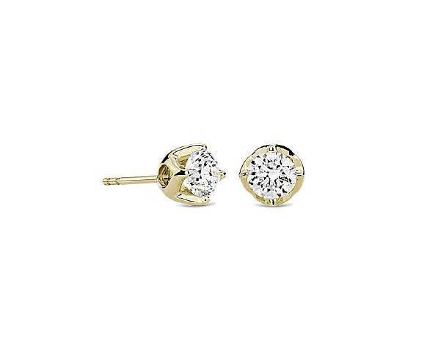 Earrings | Blue Nile Tulip Stud Earrings In 18K Yellow Gold (1 1/2 Ct. Tw.)