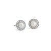 Earrings | Blue Nile Vintage-Inspired Freshwater Cultured Pearl And White Topaz Halo Earrings In Sterling Silver (5Mm)