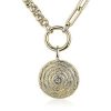 Necklaces | Blue Nile 18" Mixed Link Chain With Disc Charm In 14K Yellow Gold