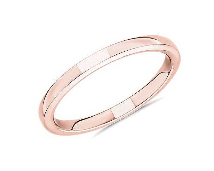 Women'S Rings | Blue Nile Skyline Comfort Fit Wedding Ring In 14K Rose Gold (2Mm)