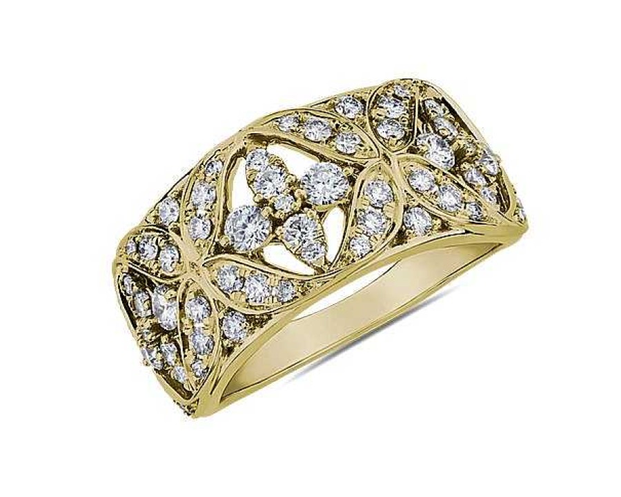 Rings | Blue Nile Fleur Ornate Diamond Ring In 14K Yellow Gold (7/8 Ct. Tw.)