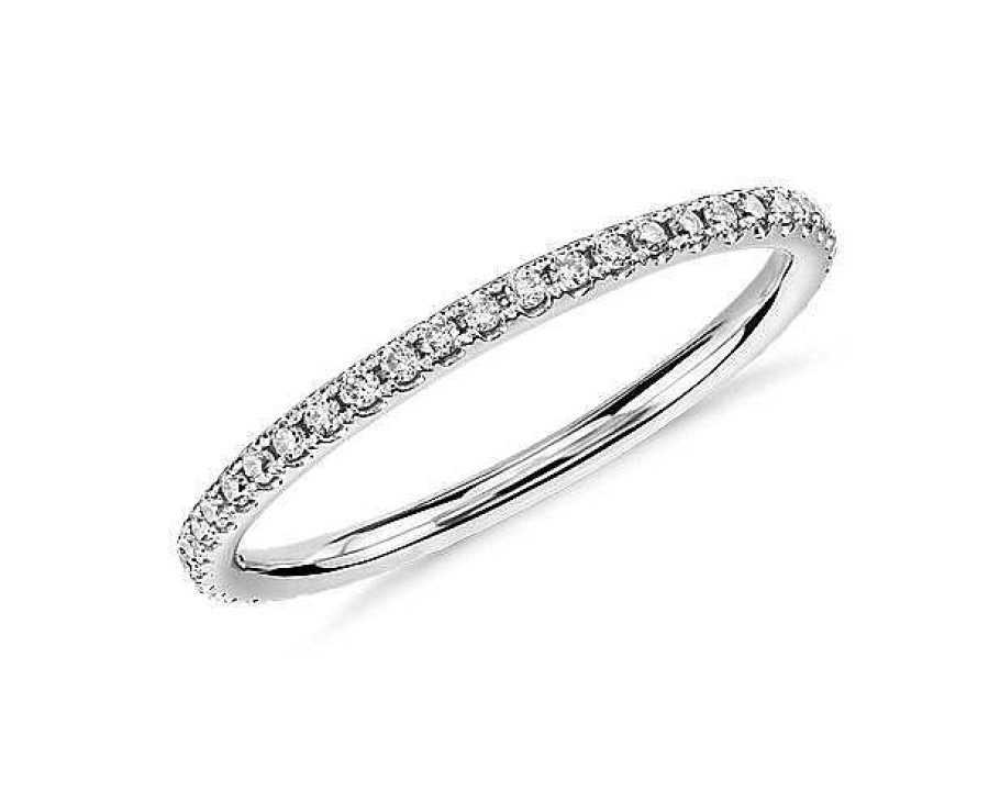 Rings | Blue Nile Riviera Petite Micropav Diamond Eternity Ring In 14K White Gold (1/4 Ct. Tw.)