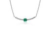 Necklaces | Blue Nile Petite Emerald And Diamond Curved Bar Necklace In 14K White Gold (3.5Mm)