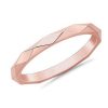 Women'S Rings | Blue Nile Stackable Beveled Triangle High Finish Ring In 14K Rose Gold (2Mm)