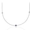 Necklaces | Blue Nile Petite Stationed Sapphire And Diamond Necklace In 14K White Gold (36")