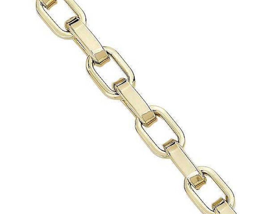 Bracelets | Blue Nile 7.5" Squared Open Link Bracelet In 14K Yellow Gold (4.6Mm)