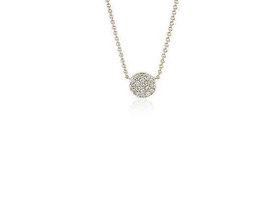 Necklaces | Blue Nile Mini Micropav Button Diamond Necklace In 14K Yellow Gold (1/10 Ct. Tw.)