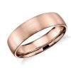 Men'S Rings | Blue Nile Matte Classic Wedding Ring In 14K Rose Gold (6Mm)