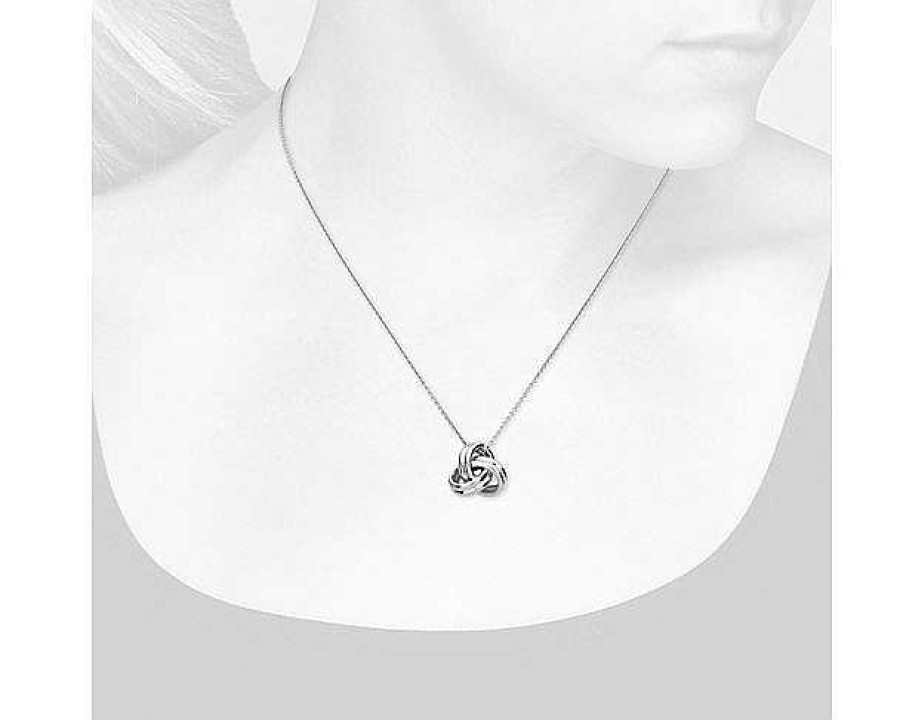 Necklaces | Blue Nile 18" Grande Luxe Love Knot Pendant In Sterling Silver (1 Mm)