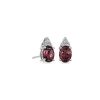 Earrings | Blue Nile Oval Pink Tourmaline And Diamond Cluster Stud Earrings In 14K White Gold