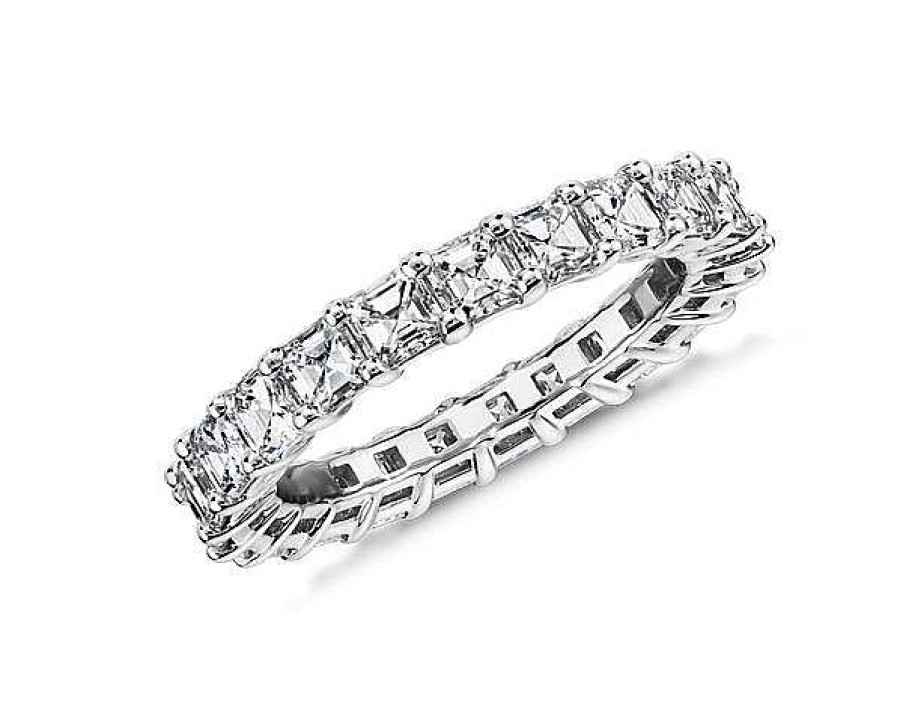 Women'S Rings | Blue Nile Asscher Cut Eternity Ring In Platinum (3 Ct. Tw.)