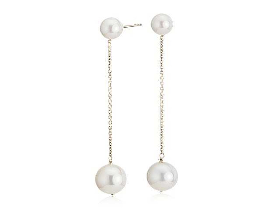 Earrings | Blue Nile Freshwater Cultured Pearl Drop Earrings In 14K Yellow Gold (6-10Mm)