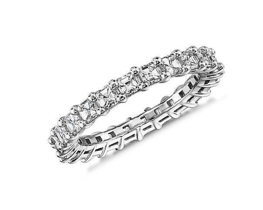 Women'S Rings | Blue Nile Asscher Cut Eternity Ring In Platinum (2 Ct. Tw.)