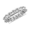 Women'S Rings | Blue Nile Asscher Cut Diamond Eternity Ring In 14K White Gold (5 Ct. Tw.)