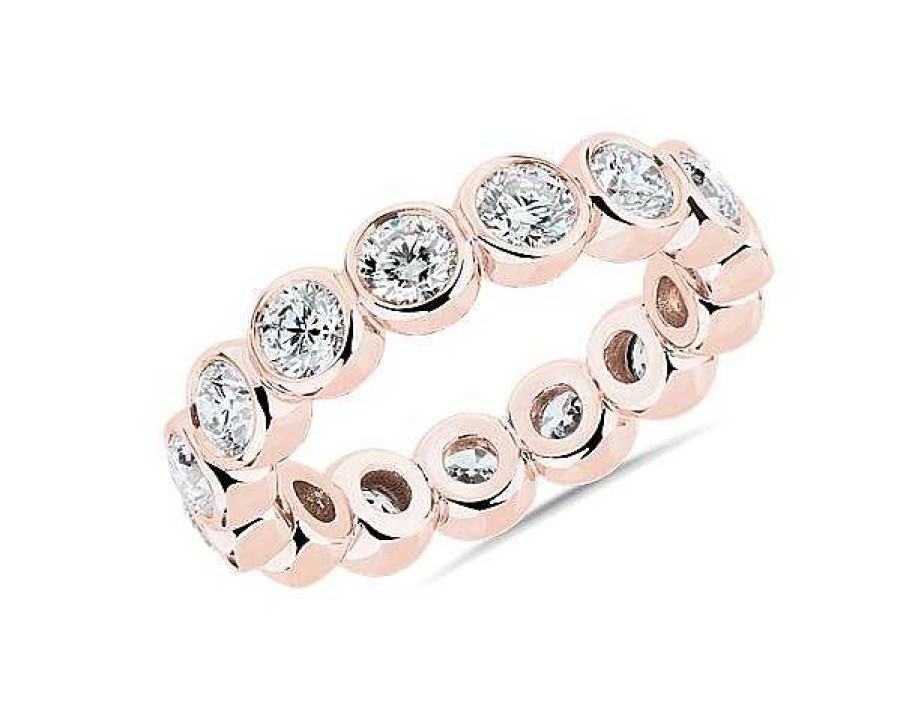 Women'S Rings | Blue Nile Bezel-Set Diamond Eternity Ring In 14K Rose Gold (2 Ct. Tw.)