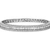 Bracelets | Blue Nile Round And Baguette Diamond Bangle In 14K White Gold (4 1/2 Ct. Tw.)