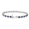 Bracelets | Blue Nile Alternating Baguette Blue Sapphire And Round Diamond Bracelet In 14K White Gold