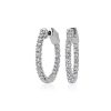 Earrings | Blue Nile Selene Diamond Eternity Hoop Earrings In 14K White Gold (1 Ct. Tw.)