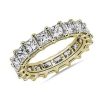 Women'S Rings | Blue Nile Lab Grown Diamond Princess Cut Eternity Ring In 14K Yellow Gold (5 Ct. Tw.)