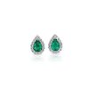 Earrings | Blue Nile Pear-Shaped Emerald Stud Earrings With Diamond Halo In 14K White Gold (6X4Mm)