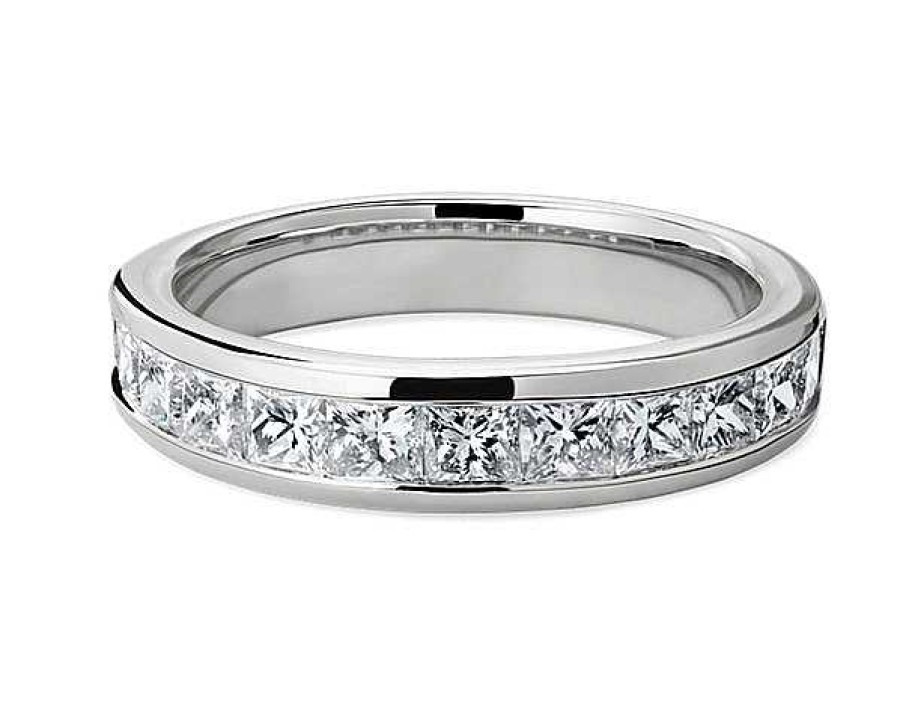 Women'S Rings | Blue Nile Channel Set Princess Diamond Ring In Platinum (1 1/2 Ct. Tw.)