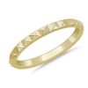 Women'S Rings | Blue Nile Stackable Pyramid Satin Finish Ring In 14K Yellow Gold (2Mm)