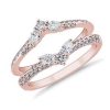 Women'S Rings | Blue Nile Winged Rollover Diamond Ring Insert In 18K Rose Gold (5/8 Ct. Tw.)