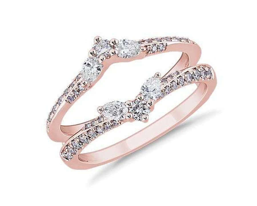 Women'S Rings | Blue Nile Winged Rollover Diamond Ring Insert In 18K Rose Gold (5/8 Ct. Tw.)