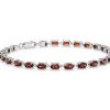 Bracelets | Blue Nile Petite Garnet Oval Bracelet In Sterling Silver (5X3Mm)