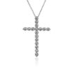 Necklaces | Blue Nile Diamond Floating Cross Pendant In 14K White Gold (2 Ct. Tw.)