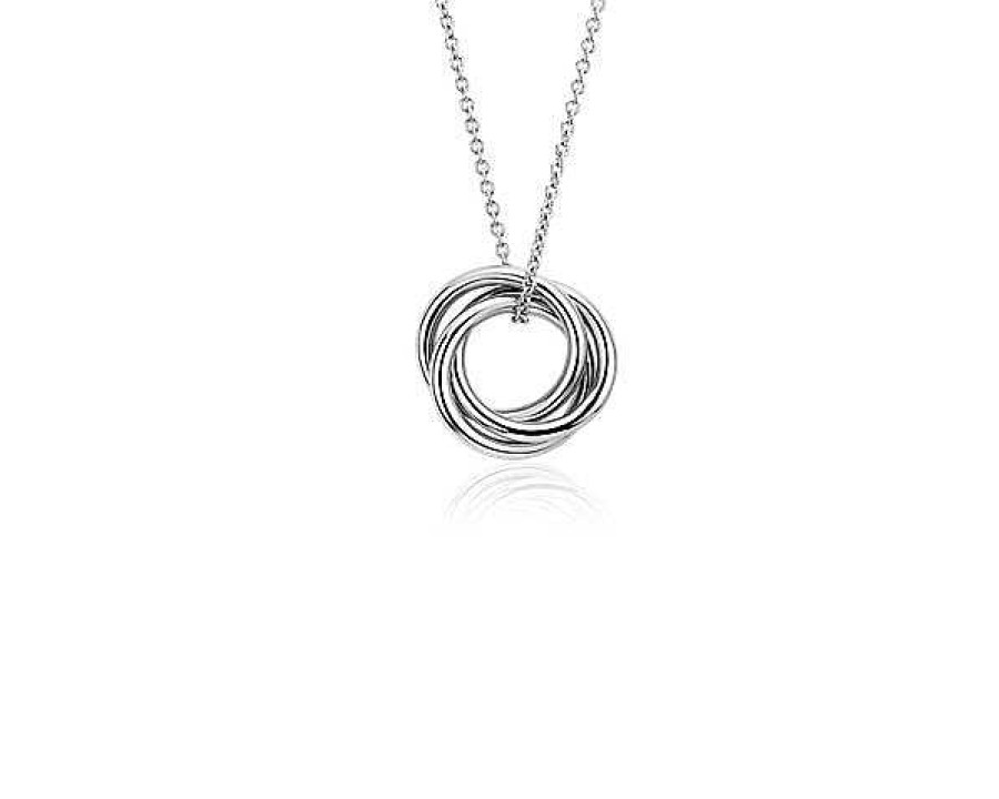 Necklaces | Blue Nile 18" Petite Infinity Rings Pendant In 14K White Gold