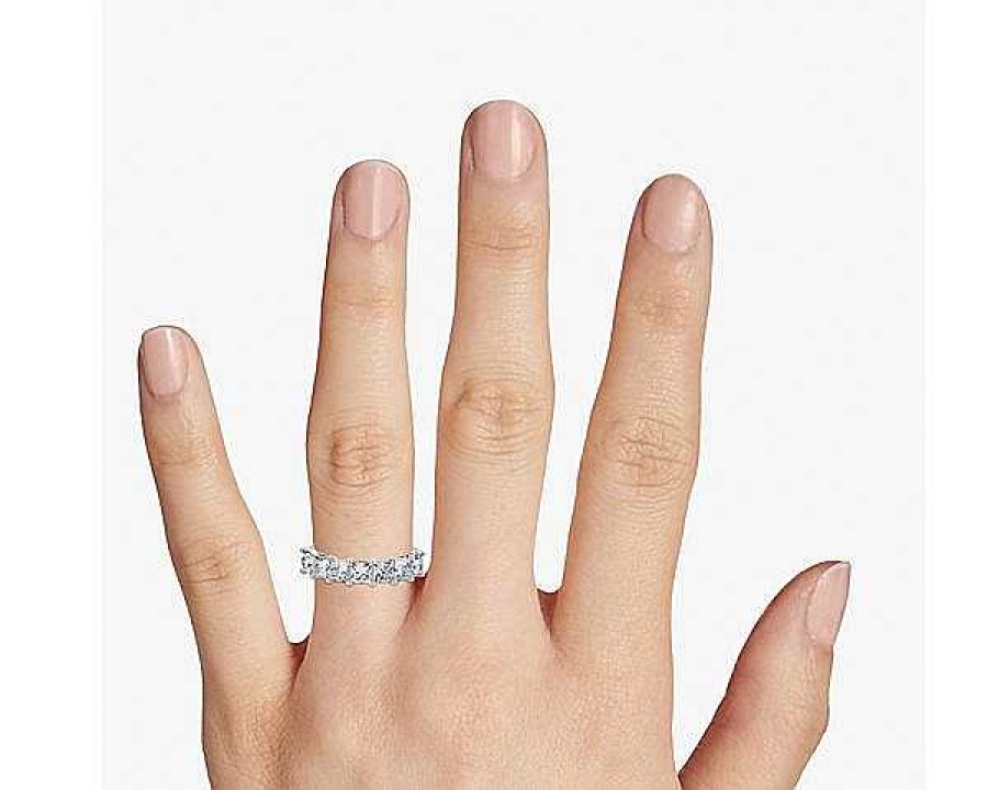 Women'S Rings | Blue Nile Seven Stone Princess Lab Grown Diamond Ring In 14K White Gold (2 Ct. Tw.)