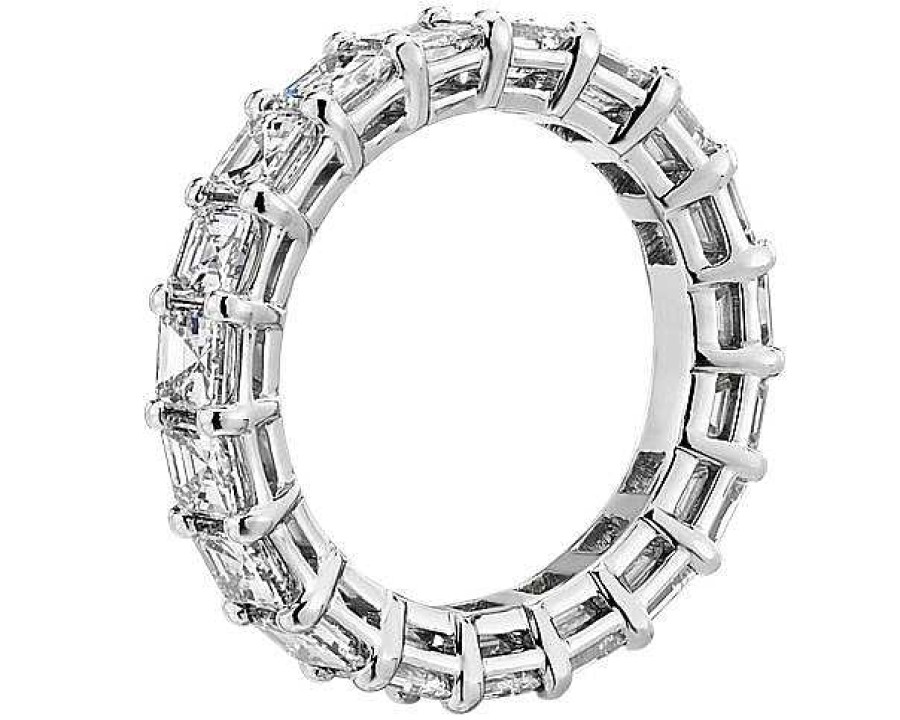 Women'S Rings | Blue Nile Asscher Cut Eternity Ring In Platinum (4 Ct. Tw.)